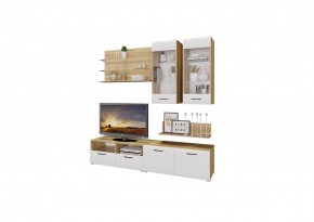 Стенка НЕНСИ 3 (Крафт золотой/Белый глянец) в Урае - uray.mebel24.online | фото