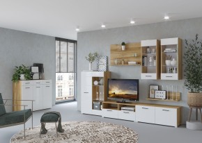 Стенка НЕНСИ 3 (Крафт золотой/Белый глянец) в Урае - uray.mebel24.online | фото 3
