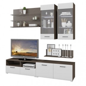 Стенка Ненси 3 (Венге/Белый глянец) в Урае - uray.mebel24.online | фото
