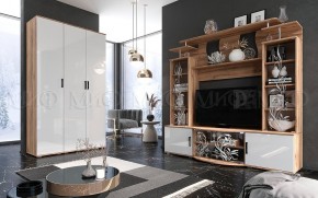 Стенка Виста (Белый глянец/Дуб крафт) в Урае - uray.mebel24.online | фото 3