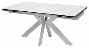 Стол BELLUNO 160 MARBLES KL-99 Белый мрамор матовый, итальянская керамика/ белый каркас, ®DISAUR в Урае - uray.mebel24.online | фото 2