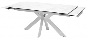 Стол BELLUNO 160 MARBLES KL-99 Белый мрамор матовый, итальянская керамика/ белый каркас, ®DISAUR в Урае - uray.mebel24.online | фото 5