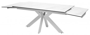 Стол BELLUNO 160 MARBLES KL-99 Белый мрамор матовый, итальянская керамика/ белый каркас, ®DISAUR в Урае - uray.mebel24.online | фото 7