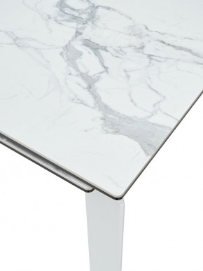 Стол CORNER 120 HIGH GLOSS STATUARIO керамика, стекло/ белый каркас, ®DISAUR в Урае - uray.mebel24.online | фото 2