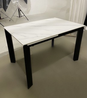 Стол CORNER 120 MATT WHITE MARBLE SOLID CERAMIC / BLACK, ®DISAUR в Урае - uray.mebel24.online | фото 2