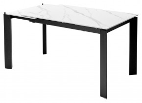 Стол CORNER 120 MATT WHITE MARBLE SOLID CERAMIC / BLACK, ®DISAUR в Урае - uray.mebel24.online | фото 4