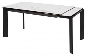 Стол CREMONA 140 HIGH GLOSS STATUARIO Белый мрамор глянцевый, керамика/ черный каркас, ®DISAUR в Урае - uray.mebel24.online | фото 3