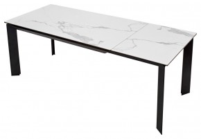 Стол CREMONA 140 HIGH GLOSS STATUARIO Белый мрамор глянцевый, керамика/ черный каркас, ®DISAUR в Урае - uray.mebel24.online | фото 8