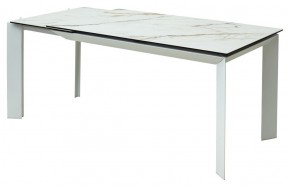 Стол CREMONA 180 KL-188 Контрастный мрамор матовый, итальянская керамика/ белый каркас, ®DISAUR в Урае - uray.mebel24.online | фото 3