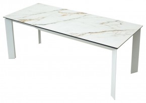 Стол CREMONA 180 KL-188 Контрастный мрамор матовый, итальянская керамика/ белый каркас, ®DISAUR в Урае - uray.mebel24.online | фото 9