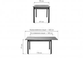 Стол деревянный Оригон дуб делано / черный матовый в Урае - uray.mebel24.online | фото 2