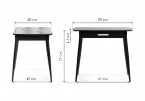 Стол деревянный Вики 90х60х77 делано / черный в Урае - uray.mebel24.online | фото 2