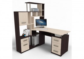 Компьютерный стол Джаз-15 146,5х130х174,6 левый венге / дуб молочный в Урае - uray.mebel24.online | фото