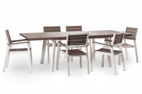 Стол Гармония раздвижной (Harmony Extendable) белый-капучино в Урае - uray.mebel24.online | фото 6