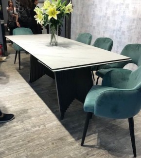 Стол IVAR 180 MARBLES KL-99 Белый мрамор, итальянская керамика/серый, ®DISAUR в Урае - uray.mebel24.online | фото 6