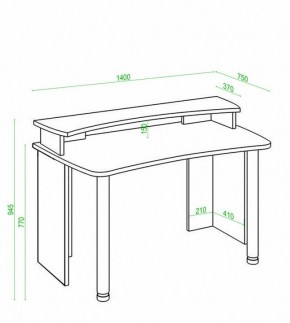 Стол компьютерный Домино Лайт СКЛ-Софт140+НКИЛ140 в Урае - uray.mebel24.online | фото 3
