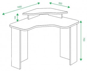 Стол компьютерный Домино lite СКЛ-ИгрУгл100+НКИЛ в Урае - uray.mebel24.online | фото 2