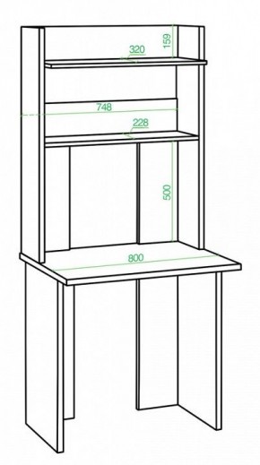 Стол компьютерный Домино Lite СКЛ-Прям80+НКЛХ 80 в Урае - uray.mebel24.online | фото 2