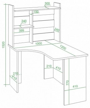 Стол компьютерный Домино Lite СКЛ-Угл120+НКЛ-100 в Урае - uray.mebel24.online | фото 2