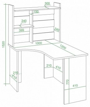 Стол компьютерный Домино Lite СКЛ-Угл120+НКЛ-100 в Урае - uray.mebel24.online | фото 3