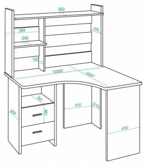 Стол компьютерный Домино Lite СКЛ-Угл120+НКЛХ-120 в Урае - uray.mebel24.online | фото 2