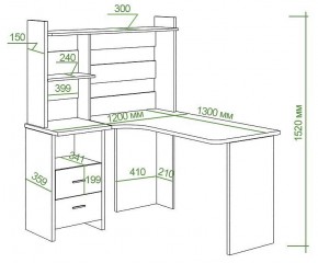 Стол компьютерный Домино Lite СКЛ-Угл130+НКЛ-120 в Урае - uray.mebel24.online | фото 3