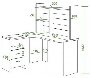 Стол компьютерный Домино Lite СКЛ-Угл130+НКЛ-130 в Урае - uray.mebel24.online | фото 2