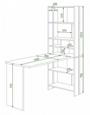 Стол компьютерный Домино Lite СТЛ-ОВХ+С120Прям без тумбы в Урае - uray.mebel24.online | фото 2