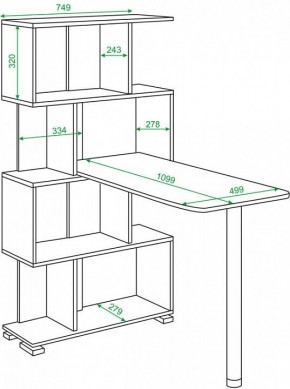 Стол компьютерный Домино нельсон СЛ-5-4СТ в Урае - uray.mebel24.online | фото 2