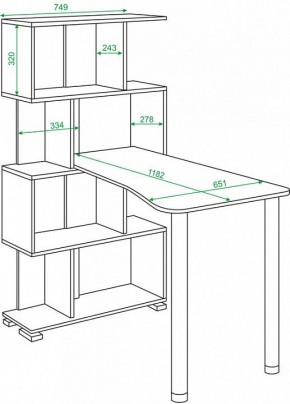 Стол компьютерный Домино нельсон СЛ-5-4СТ-2+БД+БЯ в Урае - uray.mebel24.online | фото 2