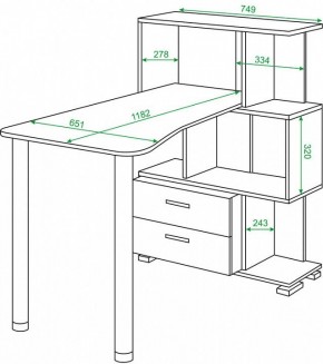 Стол компьютерный Домино СЛ-5-3СТ-2+БЯ в Урае - uray.mebel24.online | фото 2