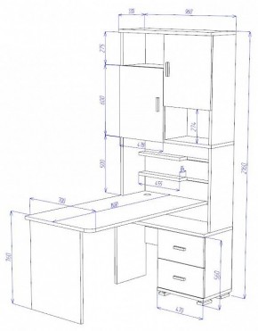 Стол компьютерный Домино СР-720/160 в Урае - uray.mebel24.online | фото 2