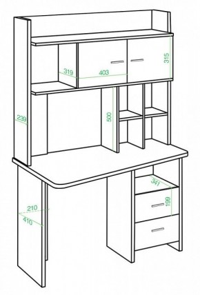 Стол компьютерный Нельсон Lite СКЛ-Трап120+НКЛХ-120 БЕ ЛЕВ в Урае - uray.mebel24.online | фото 2