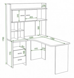 Стол компьютерный Нельсон Lite СКЛ-Угл130+НКЛХ-120 БЕ ПРАВ в Урае - uray.mebel24.online | фото 2