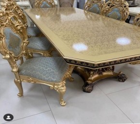 Стол прямоугольный Изабелла GOLD (столешница под мрамор) в Урае - uray.mebel24.online | фото