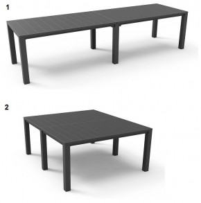 Стол раскладной Джули (Julie Double table 2 configurations) Графит в Урае - uray.mebel24.online | фото 1