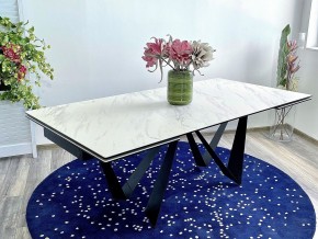 Стол RIETI 200 KL-99 Белый мрамор матовый, итальянская керамика / черный каркас, ®DISAUR в Урае - uray.mebel24.online | фото 2