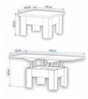 Стол-трансформер Нобиле СТр-1+ко в Урае - uray.mebel24.online | фото 2