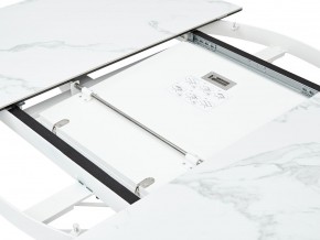 Стол TRENTO 120 HIGH GLOSS STATUARIO Белый мрамор глянцевый, керамика/ белый каркас, ®DISAUR в Урае - uray.mebel24.online | фото 3