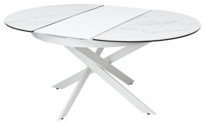 Стол TRENTO 120 HIGH GLOSS STATUARIO Белый мрамор глянцевый, керамика/ белый каркас, ®DISAUR в Урае - uray.mebel24.online | фото 6