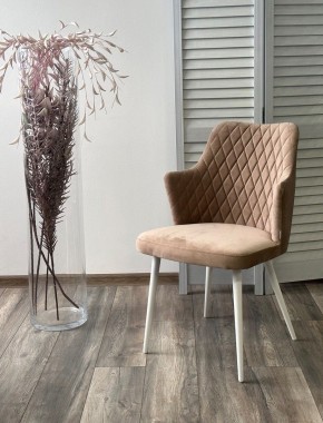 Стул HERMAN 360 град. БЕЖЕВЫЙ #5, велюр / белый каркас М-City в Урае - uray.mebel24.online | фото 4