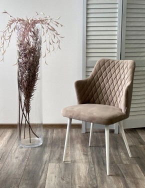 Стул HERMAN 360 град. ЛАТТЕ #25, велюр / белый каркас М-City в Урае - uray.mebel24.online | фото 2