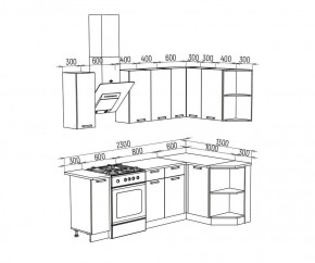 ТЕХНО Кухонный гарнитур угловой 1,7х1,3 м Компоновка №6 в Урае - uray.mebel24.online | фото 6