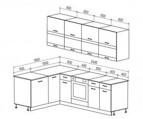 ТЕХНО Кухонный гарнитур угловой 2,4х1,6 м Компоновка №4 в Урае - uray.mebel24.online | фото 4