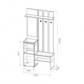 Токио Вешалка с зеркалом в Урае - uray.mebel24.online | фото 3