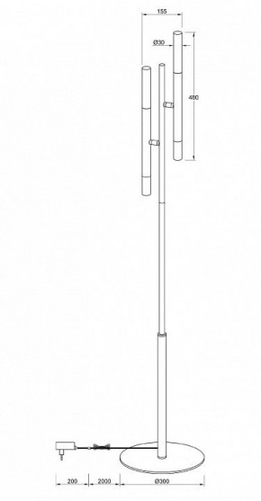 Торшер Maytoni Vigo MOD070FL-02B в Урае - uray.mebel24.online | фото 3