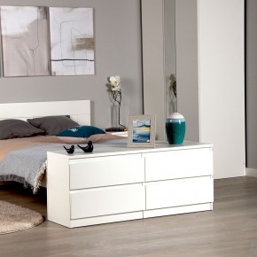 Тумба КАСТОР длинная с четырьмя ящиками, цвет белый в Урае - uray.mebel24.online | фото 3