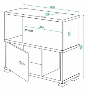 Тумба комбинированная Домино СБ-30/2 в Урае - uray.mebel24.online | фото 2