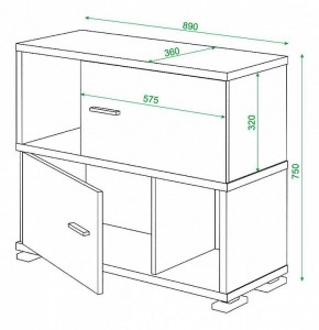 Тумба комбинированная Домино СБ-30/2 в Урае - uray.mebel24.online | фото 3