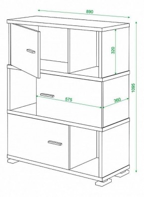 Тумба комбинированная Домино СБ-30/3 в Урае - uray.mebel24.online | фото 2